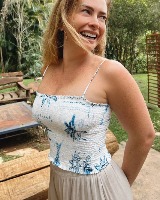 Printed Sea Crop Top