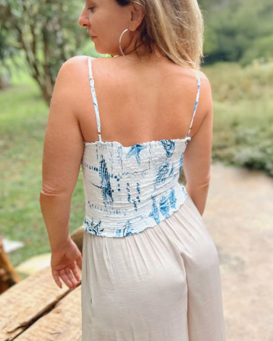 Printed Sea Crop Top